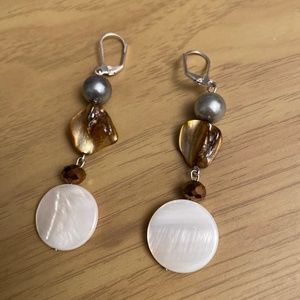 Genuine  mother of pearl  shell earrings. Beach inspired. I love the beach.